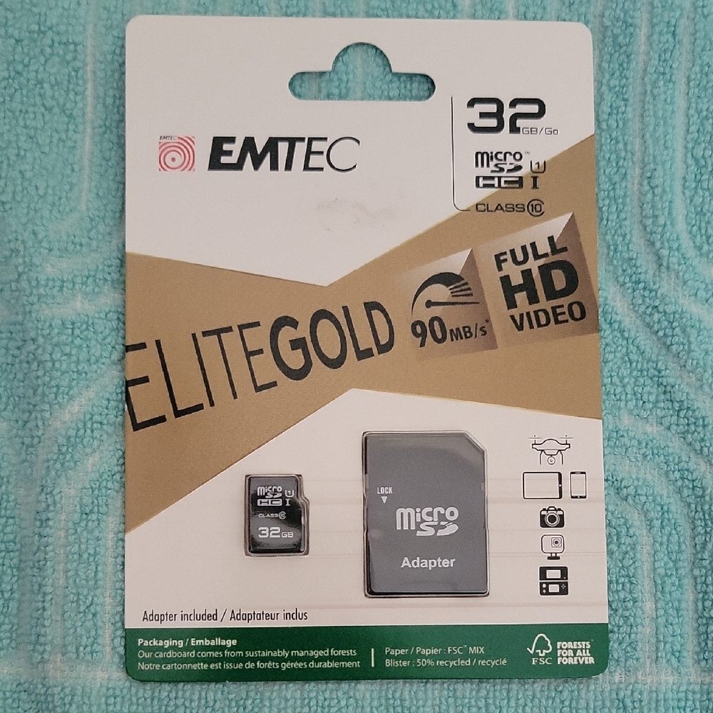Elite Gold 32GB MicroSD Card with Adapter